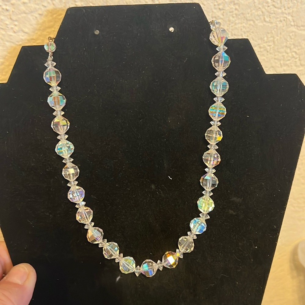 Crystal necklace approx 7 3/4 “ long